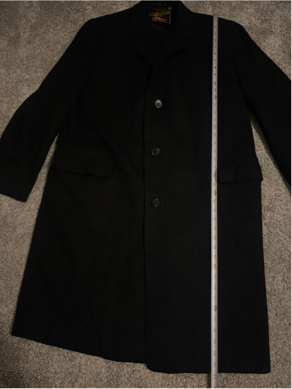 Men's Saks Fifth Avenue Black Wool Pea Coat Size see measurements. Sizing like m